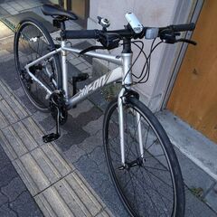 [SAKAMOTO]air-on(エアーオン)700c クロスバイク アルミ/21speed/シルバー