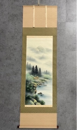 掛け軸 瑞光先生 彩色山水