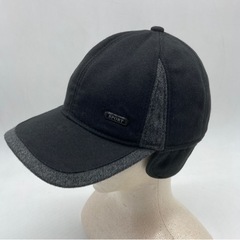 中古◆耳当て付きキャップ◆帽子◆ブラック◆