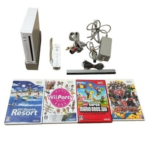 wii 本体セット　ソフト４個セット　動作確認済み　初期化済み
