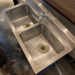 【1/26AM9:00まで】 マルゼン2槽シンク【BS2-094】