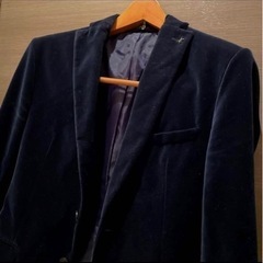 大幅値下げ‼️ ZARA ベロア生地　紺色ジャケット