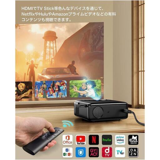 ★新品未使用★プロジェクター 小型 4k Bluetooth天井 スピーカー内蔵15000lm