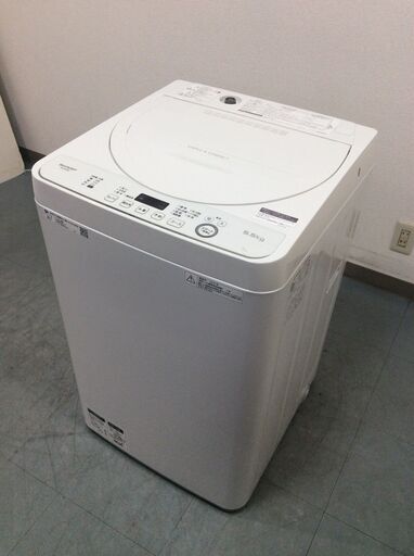 （4/3受渡済）JT8169【SHARP/シャープ 5.5㎏洗濯機】美品 2020年製 ES-GE5D 家電 洗濯 簡易乾燥付