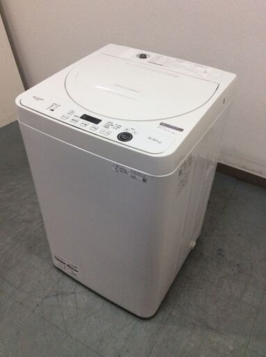 （4/25受渡済）JT7565【SHARP/シャープ 5.5㎏洗濯機】美品 2021年製 ES-GE5E 家電 洗濯 簡易乾燥付