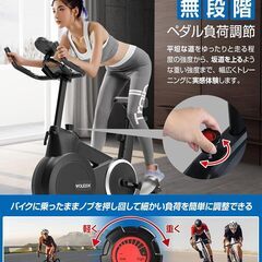 【極静音認証・Bluetooth搭載】 エアロバイク フィットネスバイク 家庭用【可視化運動世代・アプリ連動式】Wolfyok fitness スピンバイク マグネット負荷式 無段階調節 表示メーター付き 心拍数測定機能 Zwift対応 自宅用 組み立て簡単 【東京発】 エクササイズバイク ダイエット器具 ホームジム