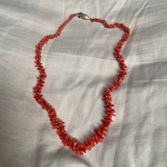 宝飾品　赤珊瑚（10×4mm）×40cmネックレス金具シルバー