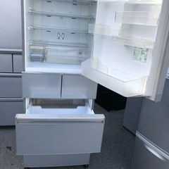 北九州市内配送無料　保証付き　AQUA アクア AQR-SD40C(S) 冷蔵庫 [冷蔵庫(400L 右開き)5ドア ブライトシルバー]