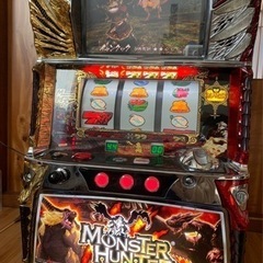 スロット　初代モンスターハンター　モンハン　コイン不要機付　家庭電源、ドアキー、設定キー、無段階ボリューム