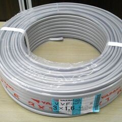 新品 YAZAKI Fケーブル VVF(PbF) 3×1.6㎜ 灰 100m 電線 3心（黒・白