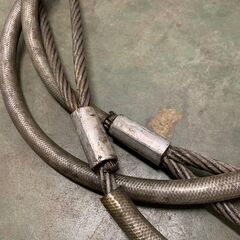 ワイヤーロープ 牽引ワイヤーロープ 被覆ワイヤー 玉掛け 20mm 5m 2本セット まとめ 工事用材料 ②