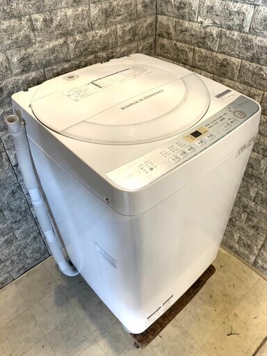 全国送料無料★3か月保証★洗濯機★シャープ★2019年★6㎏★ES-GE6C-W★S-401