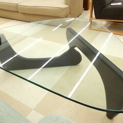 イサムノグチ風 ガラステーブル コーヒーテーブル ガラス天板14...