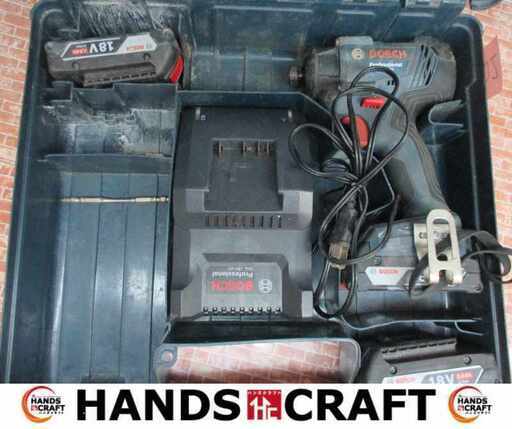 ボッシュ GDR18V‐160 インパクトドライバ 18V バッテリー×3 充電器 中古品 【ハンズクラフト宜野湾店】