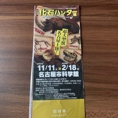 化石ハンターチケット　名古屋市科学館　1枚