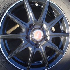 バリ山夏タイヤ195/65R15　アルミセット　中古4本