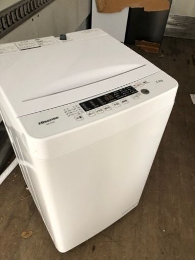 福岡市内配送設置無料　2022年式　ハイセンス 全自動 洗濯機 5.5kg ホワイト HW-K55E 最短10分洗濯 真下排水 予約機能 スリム 風乾燥 強力洗浄 一人暮らし 二人分のお洗濯