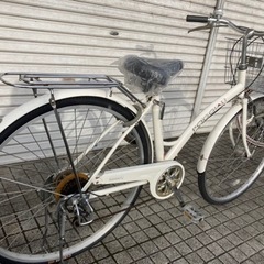 【27インチ自転車】6段変速　LEDオートライト仕様　前後タイヤ、サドル、ワイヤー類新品❗️若林自転車　浜大津店　SALE中❗️