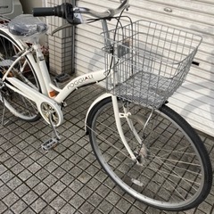 【27インチ自転車】6段変速　LEDオートライト仕様　前後タイヤ、サドル、ワイヤー類新品❗️若林自転車　浜大津店　SALE中❗️