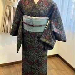 大島紬　袷正絹　着物