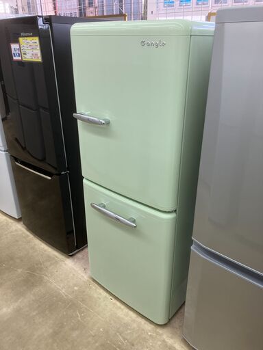 レトロデザイン EDION 149L冷蔵庫 ANG-RE151-A1 2020年製 ライトグリーン系 エディオン e angle No.1231● ※現金、クレジット、ぺイペイ、スマホ決済対応※