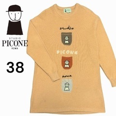 PICONE/ピッコーネ　アンゴラ混セーター　38 司祭モチーフ...