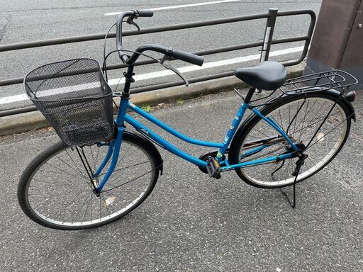 自転車　No.1013　シティサイクル　ブルー　アフィッシュ　【リサイクルショップどりーむ天保山店】 自転車 No.1013 シティサイクル ブルー アフィッシュ 【リサイクル