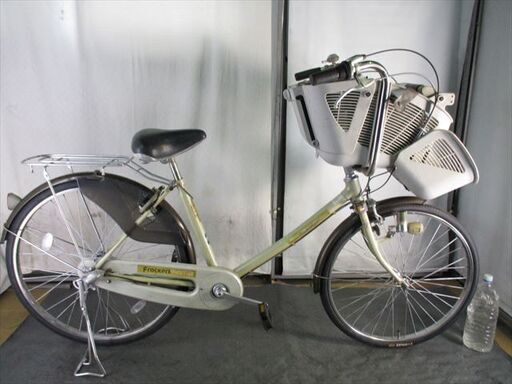 D281★限定特価★ 中古自転車 【マルイシ　フラッカーズ　F24R26インチ　子乗せ付自転車　クリーム 】
