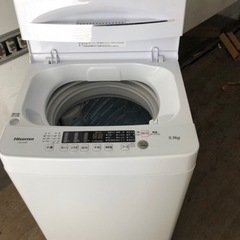 北九州市内配送無料　保証付き　2022年式　ハイセンス 全自動 洗濯機 5.5kg ホワイト HW-K55E 最短10分洗濯 真下排水 予約機能 スリム 風乾燥 強力洗浄 一人暮らし 二人分のお洗濯