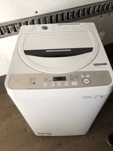 北九州市内配送無料　保証付き　2020年式　シャープ SHARP 全自動洗濯機 幅56.5cm(ボディ幅52.0cm) 6kg ステンレス穴なし槽 ブラウン系 ES-GE6D-T