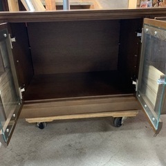 ローボード 収納 幅120cm テレビボード 完成品 テレビ台 おしゃれ TVボード アンティーク TV台 高級 AVボード 木製 無垢 POLTA ポルタ 起立木工 中古