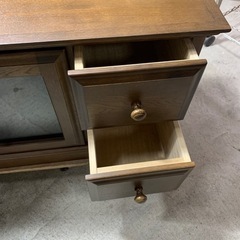 ローボード 収納 幅120cm テレビボード 完成品 テレビ台 おしゃれ TVボード アンティーク TV台 高級 AVボード 木製 無垢 POLTA ポルタ 起立木工 中古