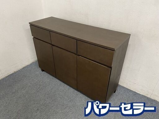 MUJI/無印良品 タモ材 キャビネット リビング サイドボード 幅120 天然木 収納家具 中古家具 店頭引取歓迎 R7907