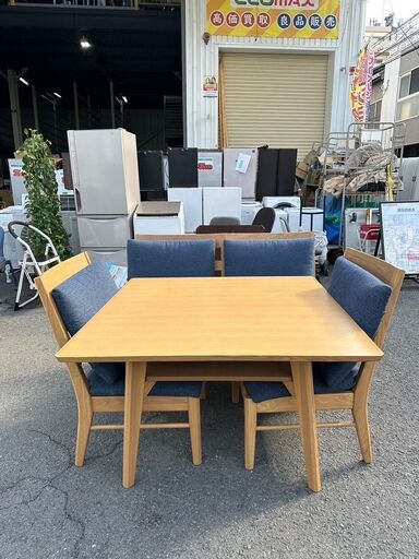 大阪⭐️エコマックス♻️「S188」ニトリ 天然木 化粧繊維板 (タモ) ダイニングセット【大阪市プレミアム付商品券利用可能！】