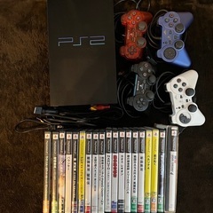 【外箱説明書なし】PS2本体+ケーブル各種+コントローラー4つ+...