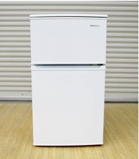 高年式　2021年製】【3ヵ月保証】アイリスオーヤマ　2ドア冷蔵庫　IRSD-9B-W　動作良好　90L　ホワイト　1人暮らし　IRIS OHYAMA