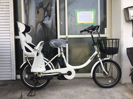 地域限定送料無料　ブリヂストン　ビッケ　三人乗り　12,8AH　白　ギュットアニーズ　パスバビー　神戸市　電動自転車