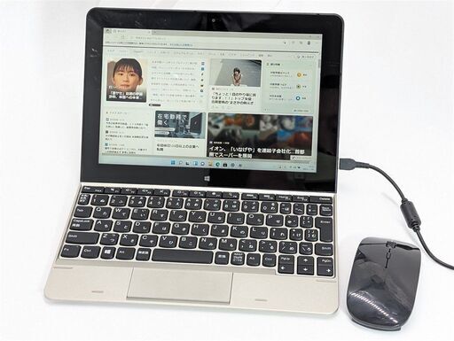送料無料 新品マウス付き 中古良品 高速SSD Wi-Fi 10.1型 タブレット NEC PC-VKX64T1AR Atom 4GB 無線 Bluetooth カメラ Windows11 Office