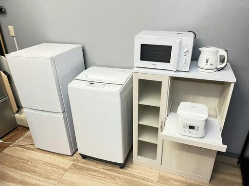 新生活6点セット　冷蔵庫\u0026洗濯機分解洗浄済み✨✨電子レンジ\u0026電気ポット\u0026食器棚