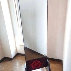 姿見　ミラー　鏡　スタンドミラー　鎌倉彫り　