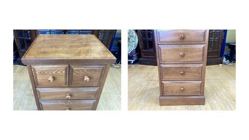 a65 展示品 楢材/ナラ材 スリム収納/5段チェスト 収納ケース 