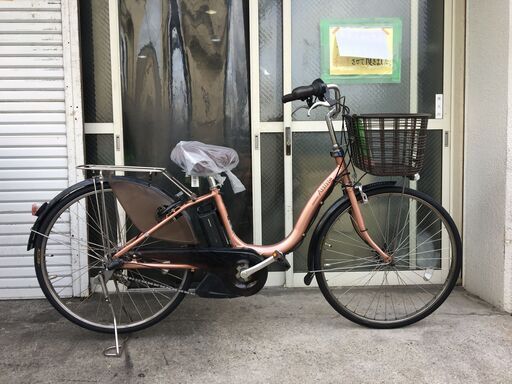 地域限定送料無料　ブリヂストン　アシスタ　新基準　子供乗せ　8,7AH　茶色系　ナチュラ　ビビ　神戸市　電動自転車