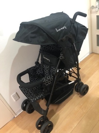 美品キンダーワゴン 2人乗りベビーカー 日本育児 DUOシティHOP /双子  