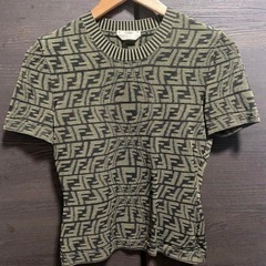 日本完売商品】フェンディFFロゴ ズッカ柄 半袖ニット FZX670 AGF1