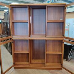愛品倶楽部柏店】スライド扉付き大型本棚 超大型サイズ上下分割