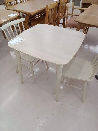★ジモティ割あり★  2人用ダイニングセット ライトベージュ W75×D75×H71.5 クリーニング済み TC1255