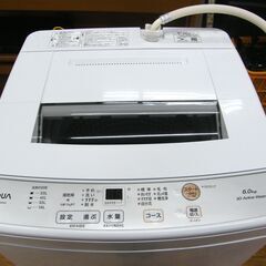 アクア 洗濯機 6.0㎏ 2022年製 AQW-S6M AQUA 全自動電気洗濯機 家電
