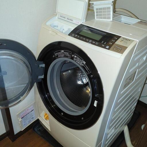 美品 日立 ドラム式洗濯乾燥機 10kg/6kg BD-S8700L■HITACHI 2014年製 左開き スリム ななめドラム式洗濯機■ヒートリサイクル 風アイロン ビッグドラム