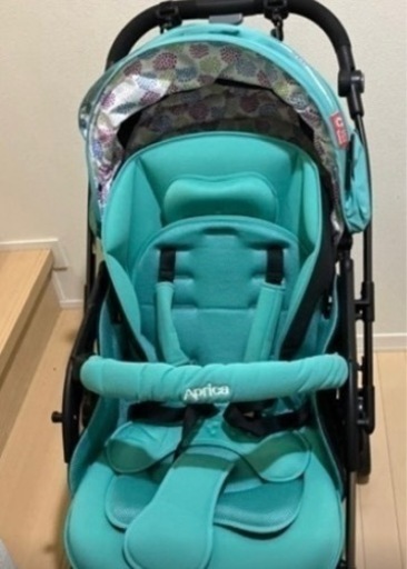 【値下げ】アップリカベビーカー　オプティア　荷物かけ付き