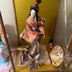 日本人形　舞妓　鼓　つづみ　古代風俗　ケース付き　フィギュアケース